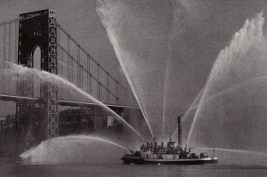 FDNY Fireboat Fire Fighter celebrates the 10th Anniversay of the George Washington Bridge October 24